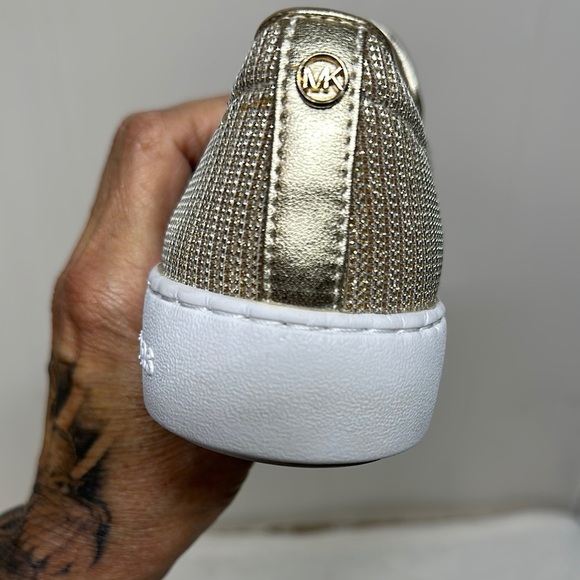 Michael Kors Gold Slip-On Loafers - Picture 9 of 13